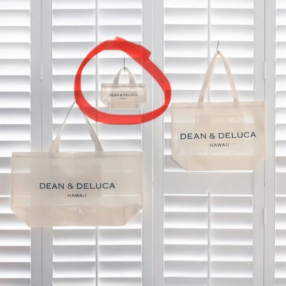 🆕 Dean & Deluca Hawaii Cream Limited Edition XS Mini Mesh Tote Bag with Strap
